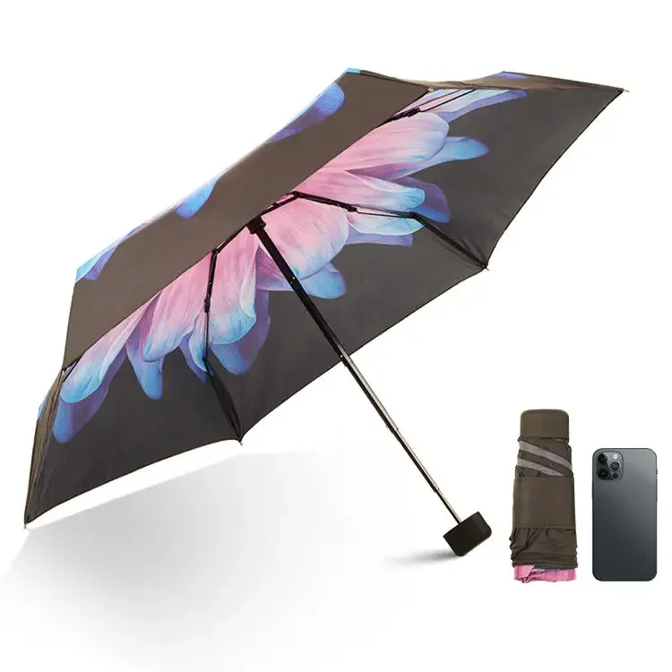 High Quality Low Price 19 inch Promotion 5 Fold Ultralight Mini Pocket Umbrella UV Protection Umbrella