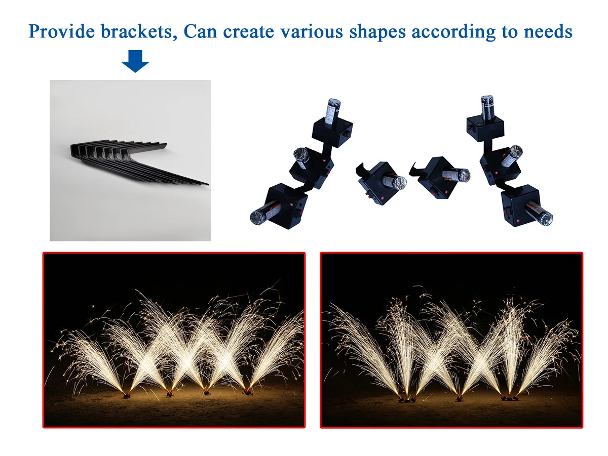 8Cues 12 Cues Special Effect Stage Fountain Cold Fireworks Firing System for Wedding Party Wireless