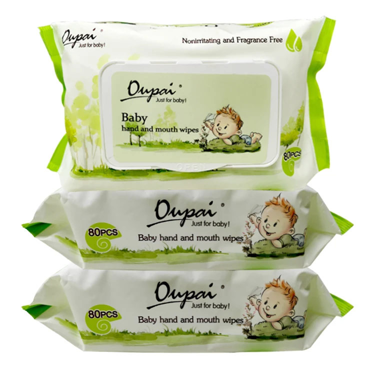 Custom OEM Wet Wipes for Baby Nature Organic Water Aloe Vera Wet Wipe 80pcs Skincare Hand Mouth Wholesale Baby Wipes