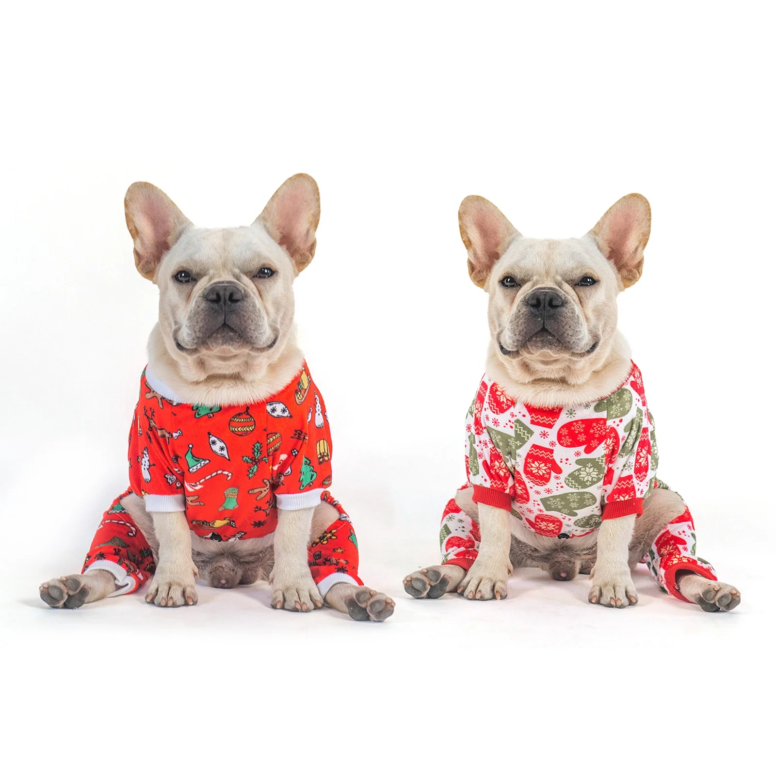 CuteBone Wholesale 2 Pack Dog Clothes Super Soft Polyester Puppy Pajamas Lightweight Sleepwear for Dog
