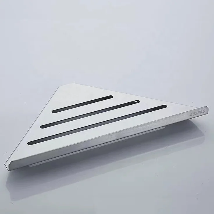 304 Stainless Steel Corner Shower Shelf SUS304 Rustproof Mirror Shining Triangle Bathroom Shower Caddy Basket Storage Organizer