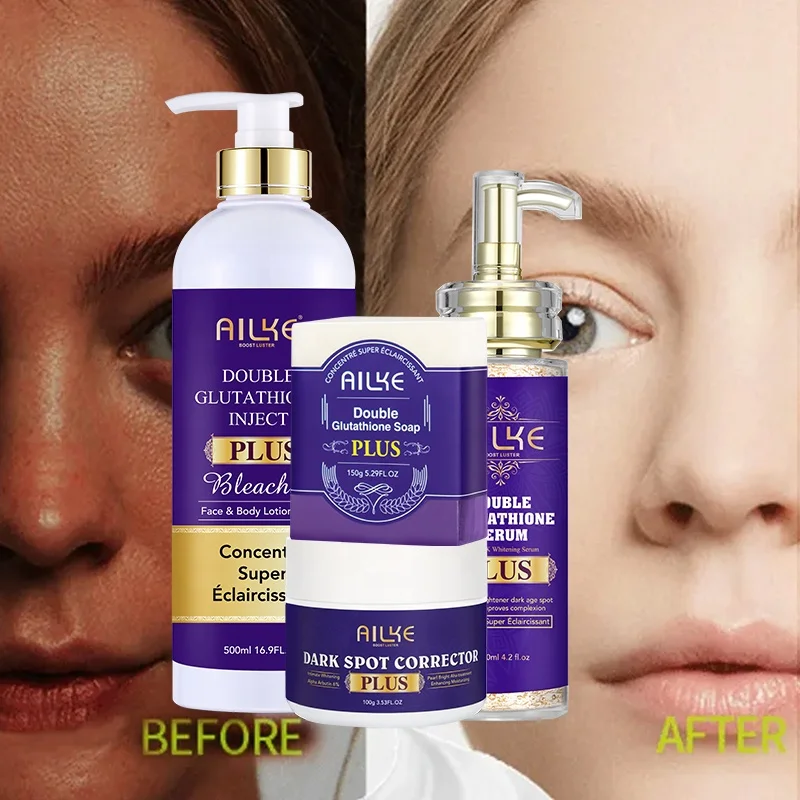 Double Gluta Plus Whitening Body Deep Nourished Brightening Wholesale Travel Skin Care Set (New) for Black Women