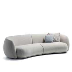 Modern fabric round couch arc creative stitching 4-seater sofa Villa home office hotel lobby Design Sectional Sofa