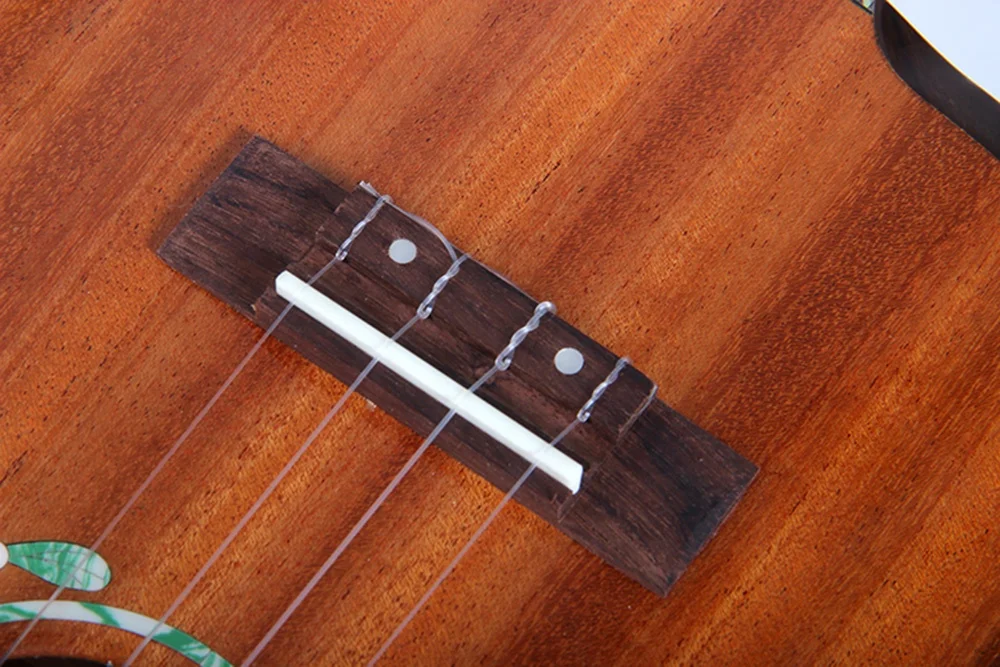 Best Quality Customized 23 inch Concert Solid Mahogany body Good Price Glossy Kit DIY Armrest Ukulele With Colorful Stone Inlay