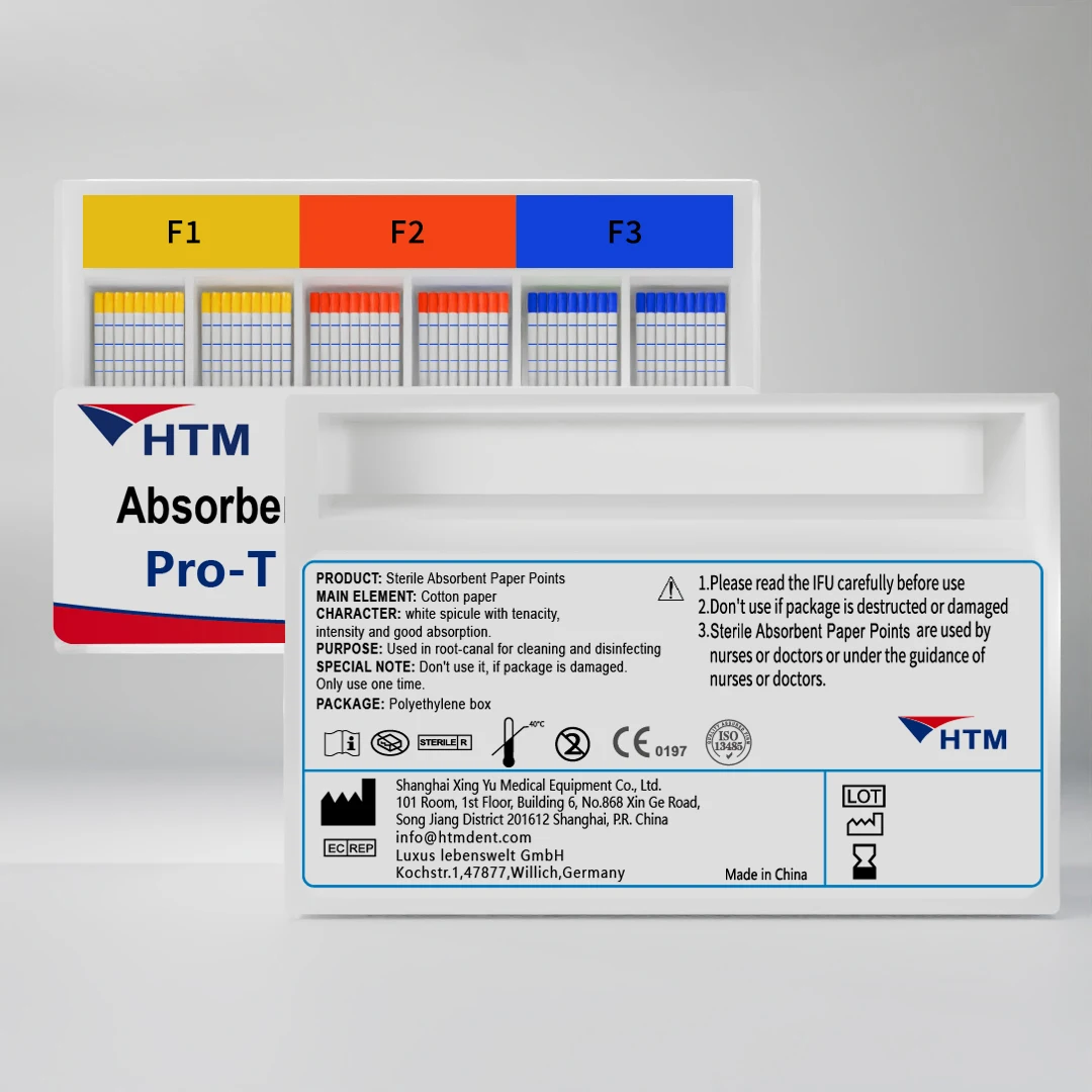 HTM Dental Equipment Consumables Dental Lab Tooth Root Canal Absorb Dentist Materials ISO Marked Sterile Absorbent Paper Points