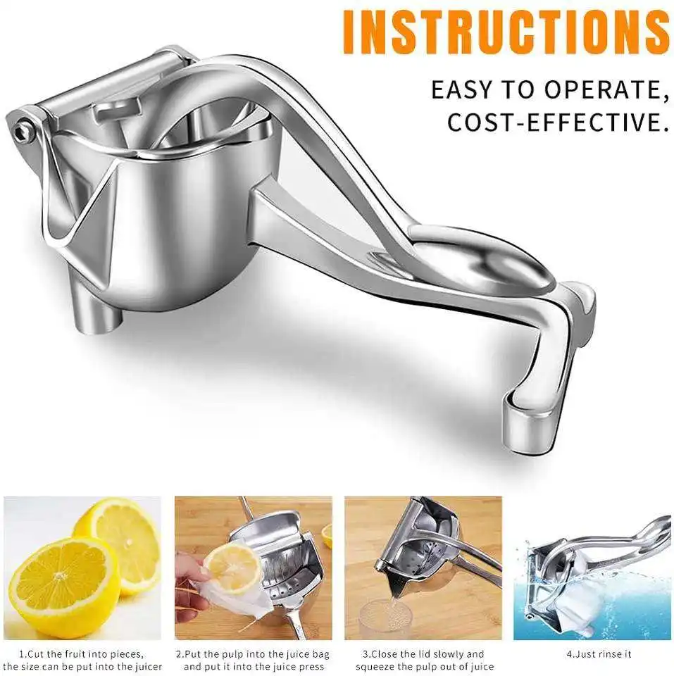 New Home And Kitchen Accessories Manual Metal Fruit Juicer Citrus Lemon Squeezer Hand Stainless Steel Lemon Squeezer