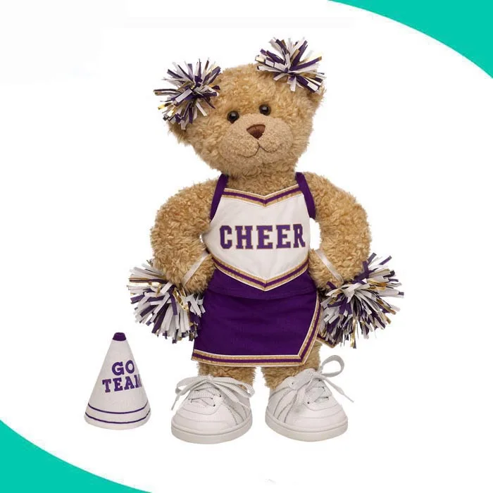 Cheap Wholesale soft stuffed custom cute plush bear toy cheerleader teddy bear