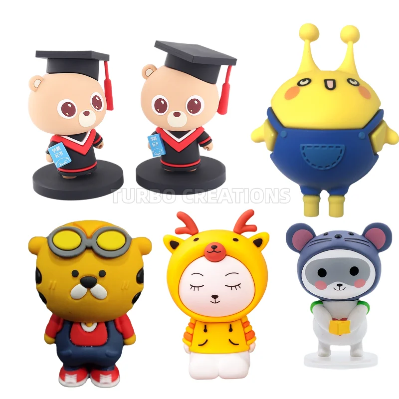 Custom 3D Cartoon Shape USB Flash Drive PVC Silicone Memory Stick 3D Design Printing Advertising Gift Capacities 128GB 512GB