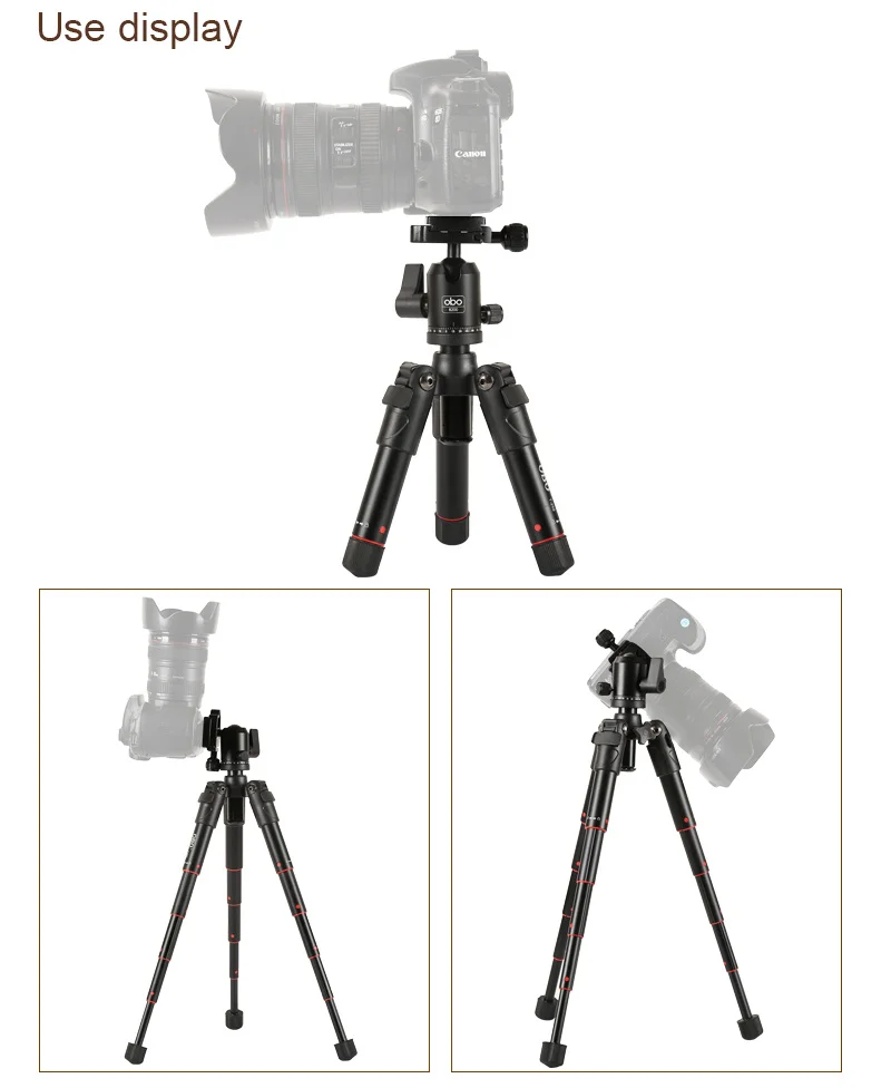 Wholesale flexible  outdoor professional mini aluminium alloy tripod with ball head