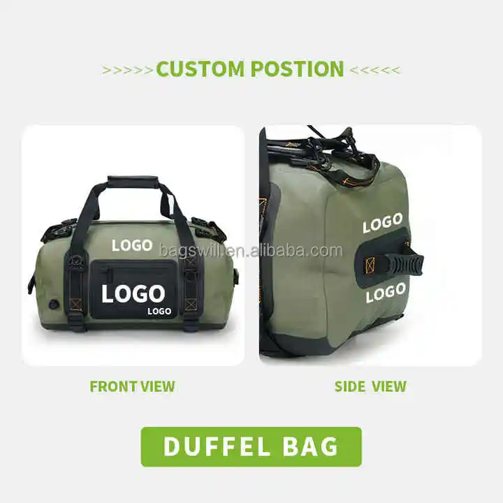 Lightweight 40l 500D PVC tarpaulin camping hiking fishing waterproof zipper dry backpack with waterproof rainproof