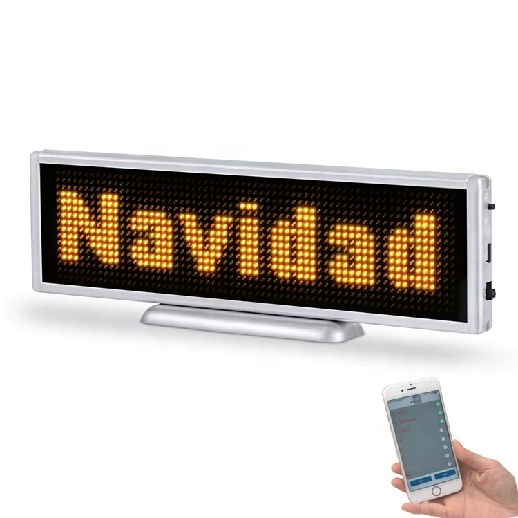 Wireless illuminated indoor 4 characters 16X64pixel Yellow multi-language table desk electronic display sign board