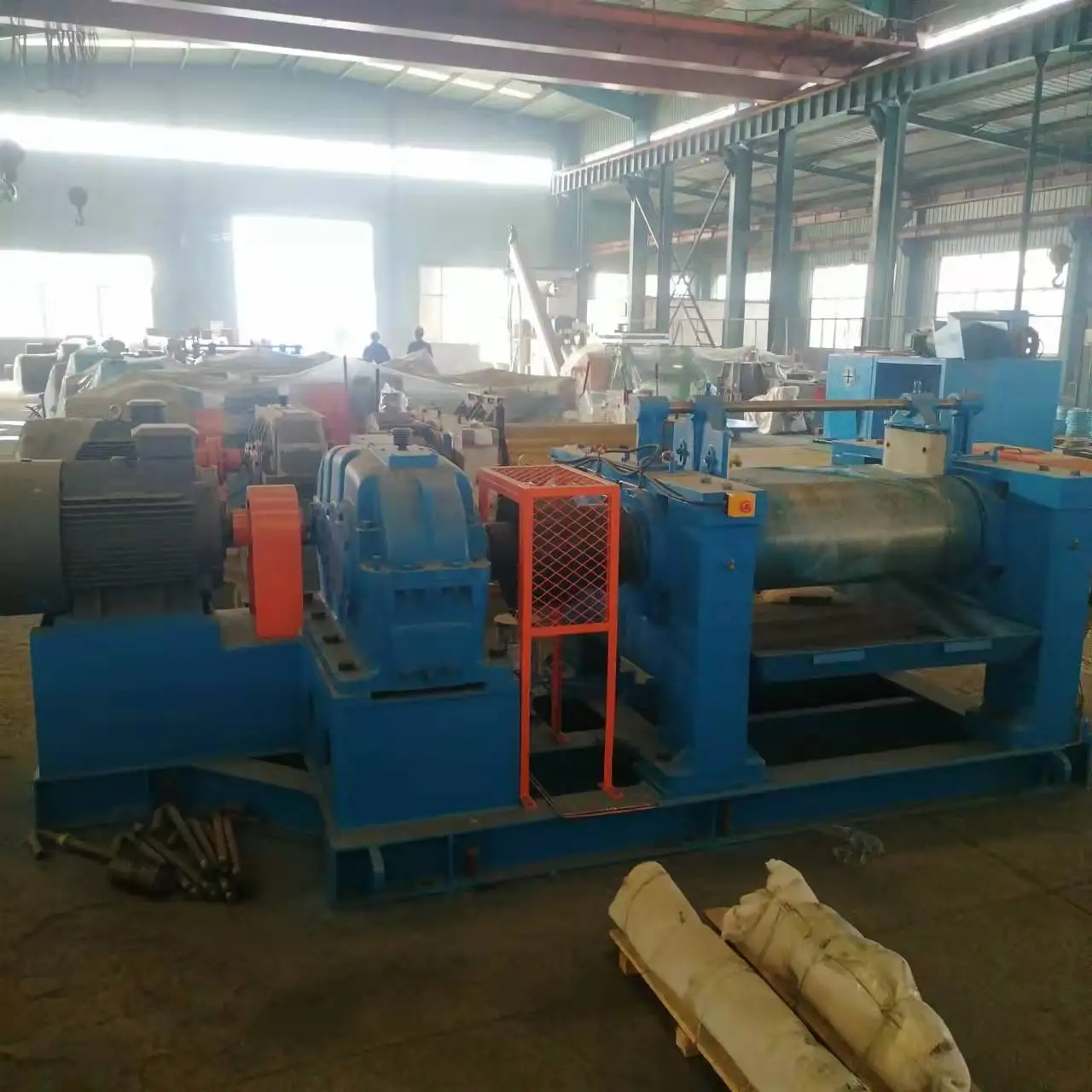 XKJ-450 Two roll Rubber Refiner Machine waste tyre refinery processing machinery
