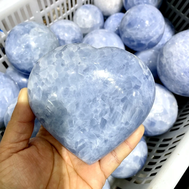 wholesale Natural Polished Crafts Folk Celestite quartz Heart Blue Kyanite Stone crystal Heart for decoration