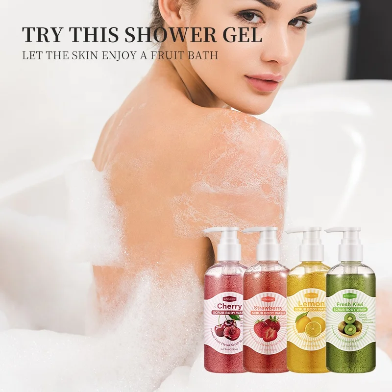 OEM ODM Private Label KORMESIC Moisturizing Fragrance Scrub Body Wash Shower Gel