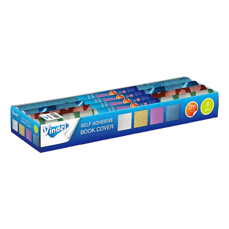 Школьный офисный блёсткий цветной печатный чехол для книги рулон пленки самоклеящийся рулонов