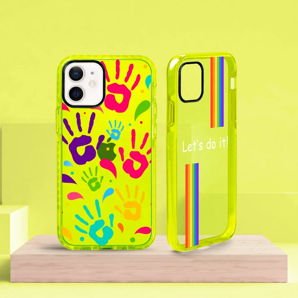 Флуоресцентный зеленый новый дизайн, чехол для телефона iphone 12, ударопрочный чехол из ТПЭ, бампер, чехол для мобильного телефона iphone 11 pro max