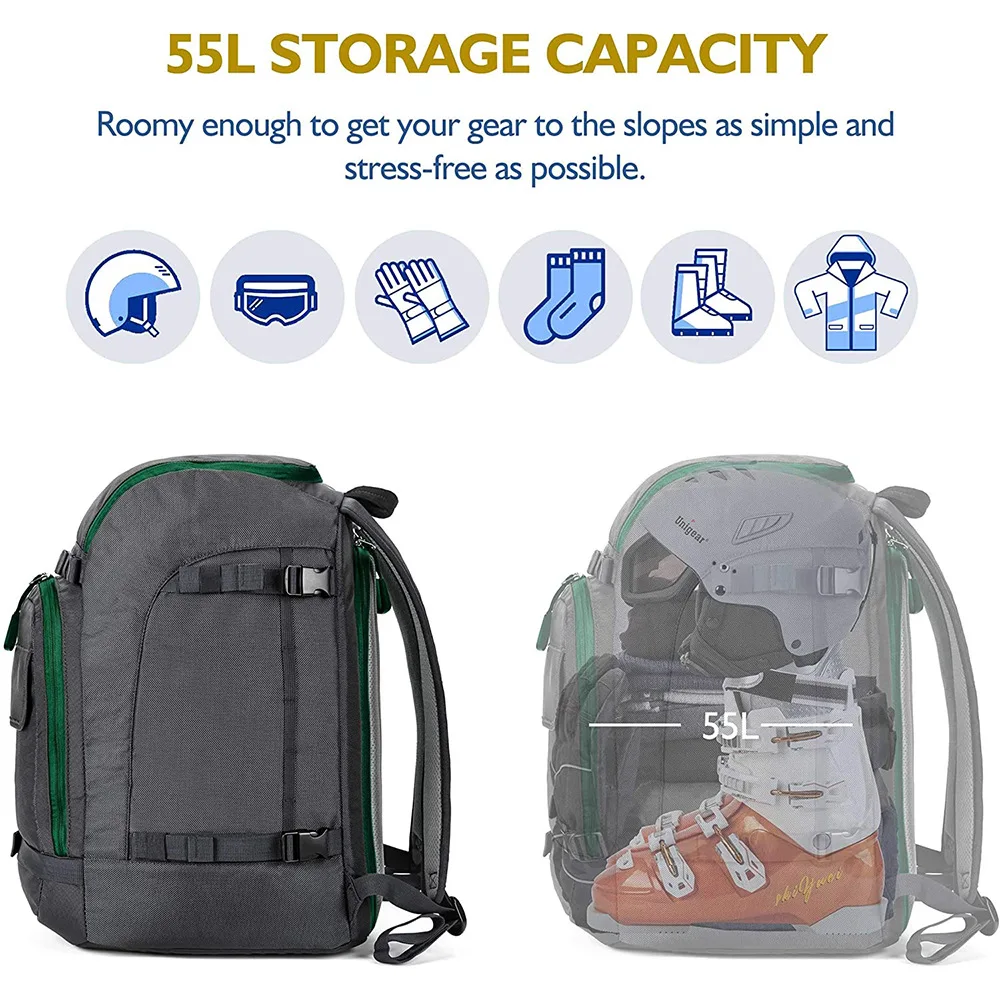 
Ski Helmet/boots shortage ski bag winter travel backpack 