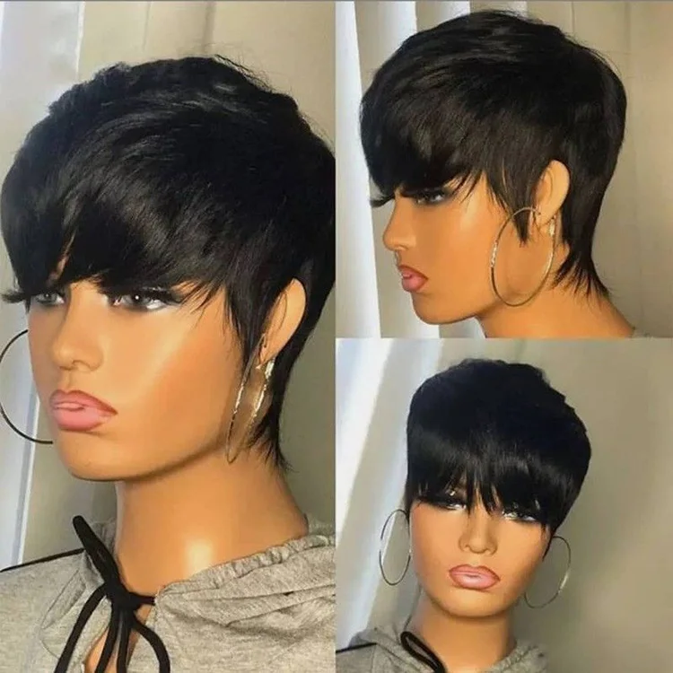 Pixie Wigs 13X4 Lace Frontal Human Hair Wigs Ear To Ear Short Cut Wigs Remy Hair Wholesales 5Pcs Free Shipping