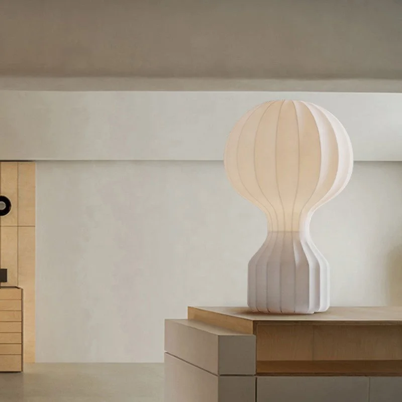 Modern Creative Indoor Table Lamp Silk Fabric Air Balloon Decor Ambient E27 Reading Table Light for Bedroom