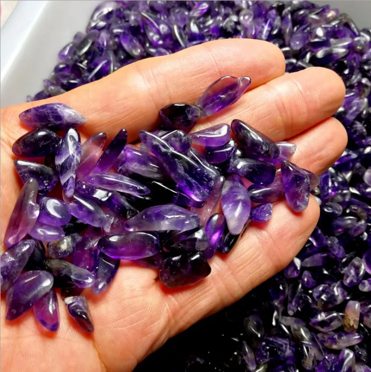 Natural Quartz Amethyst Rock Crystals Healing Stones Gravel Tumbled Stone Amethyst Gravel