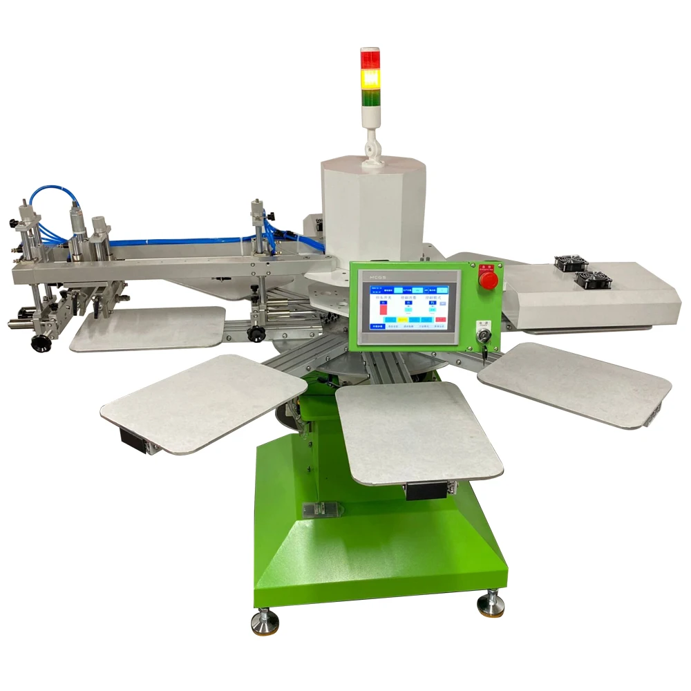 Simple pneumatic automatic Screen printer 1 color 8 stations serigraphie equipment with 2pc flash dryer for fabric t-shirt