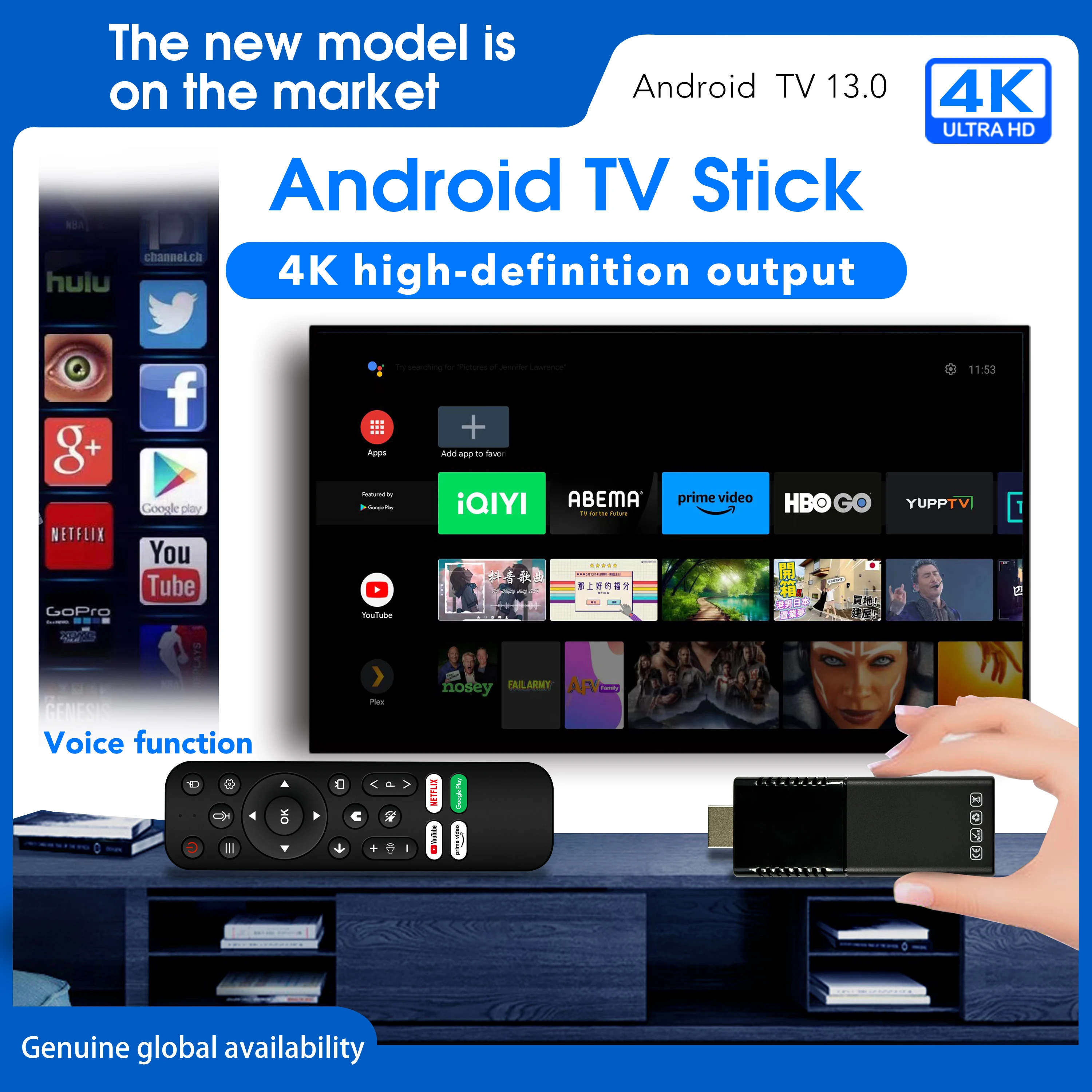 High Quality MX10-F5 Stick RK3228A TV Stick 1Gb 8Gb 2.4G/5G Android 13 4k Voice remote Wifi smart TV Stick