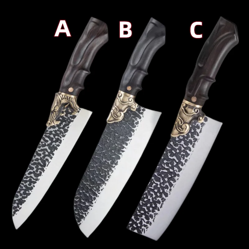Chinese kitchen knife forged stainless steel three piece set high-end boutique knife recommended by chefs for cooking knives