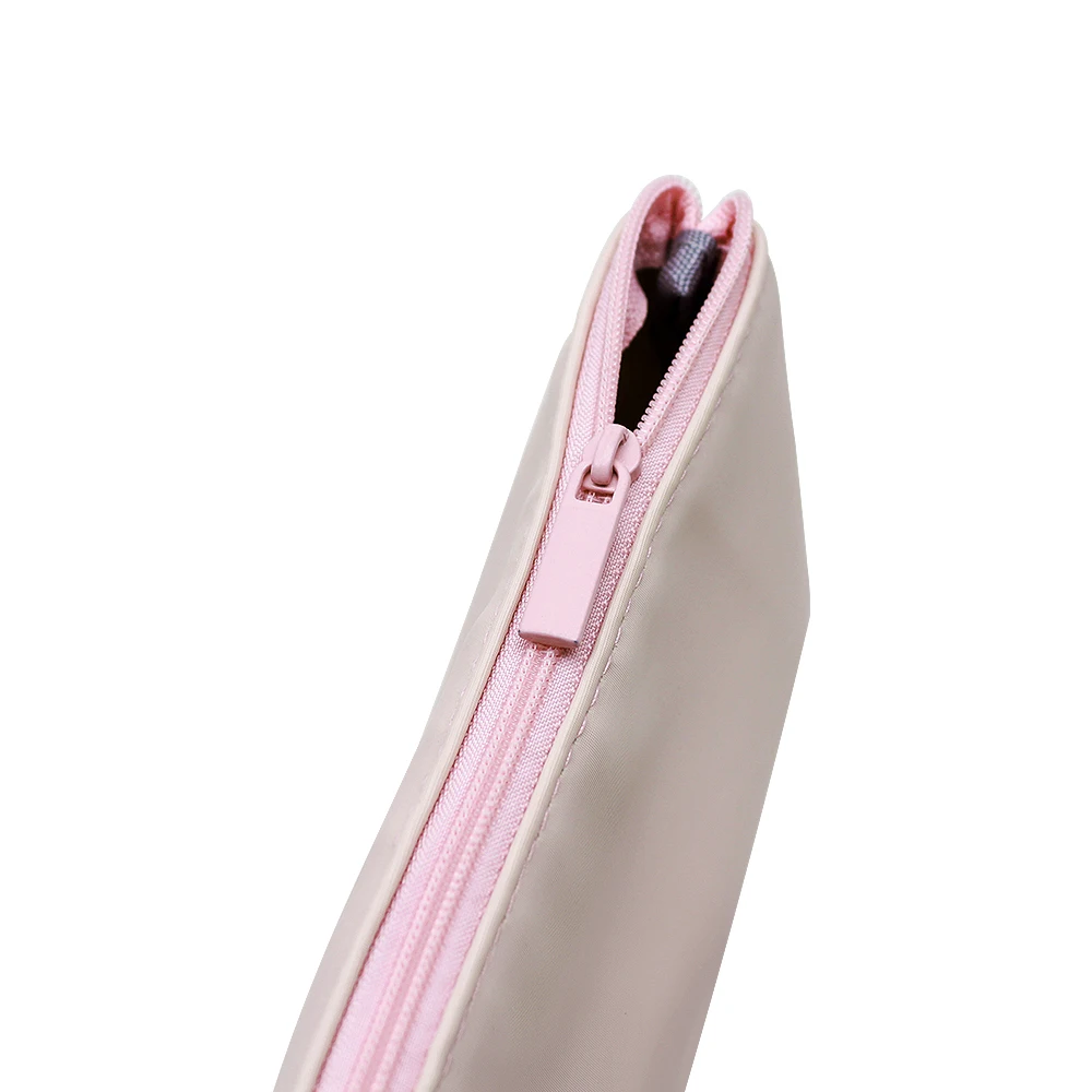 Custom Penguin LOGO Fabric Texture Pattern PU Leather Kids Stationary Pencil Pouch With Private Woven Label