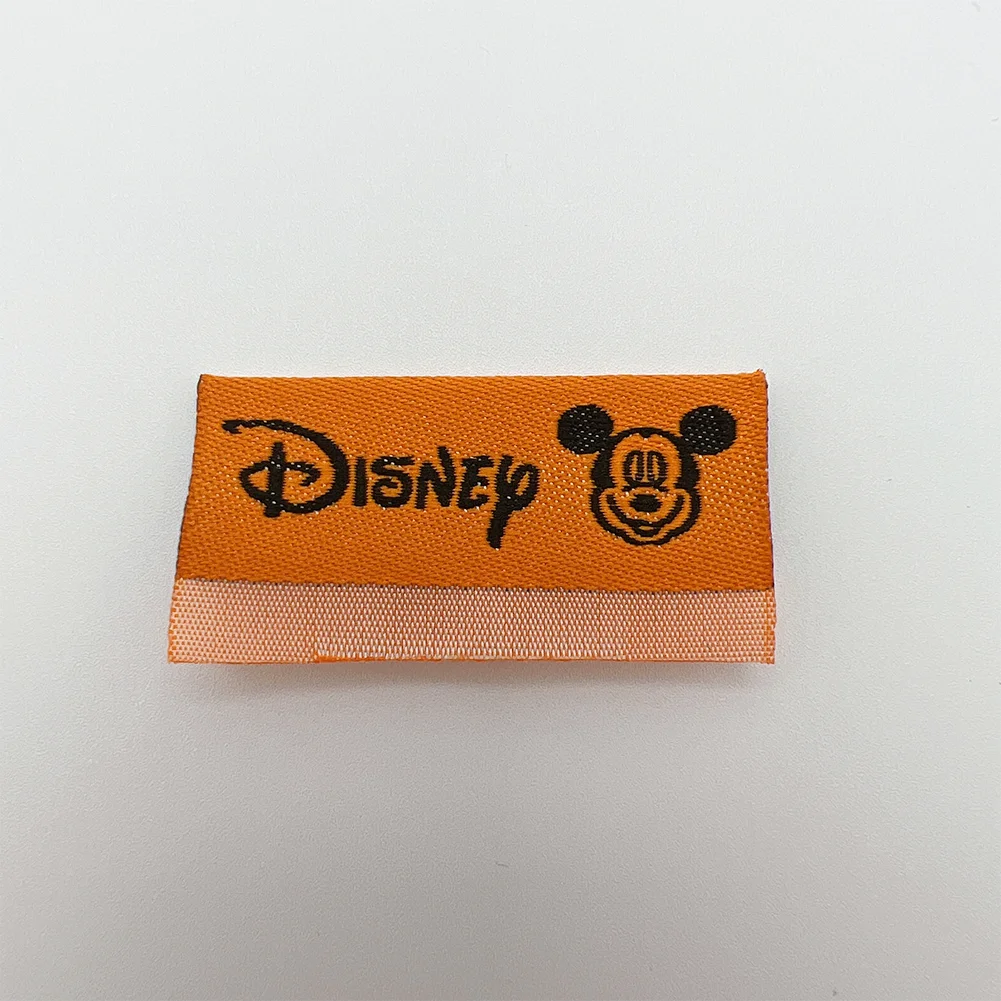 Eco-friendly Customized Your Own Trademark White Collar Tags End Fold Soft Woven Labels For Sweaters