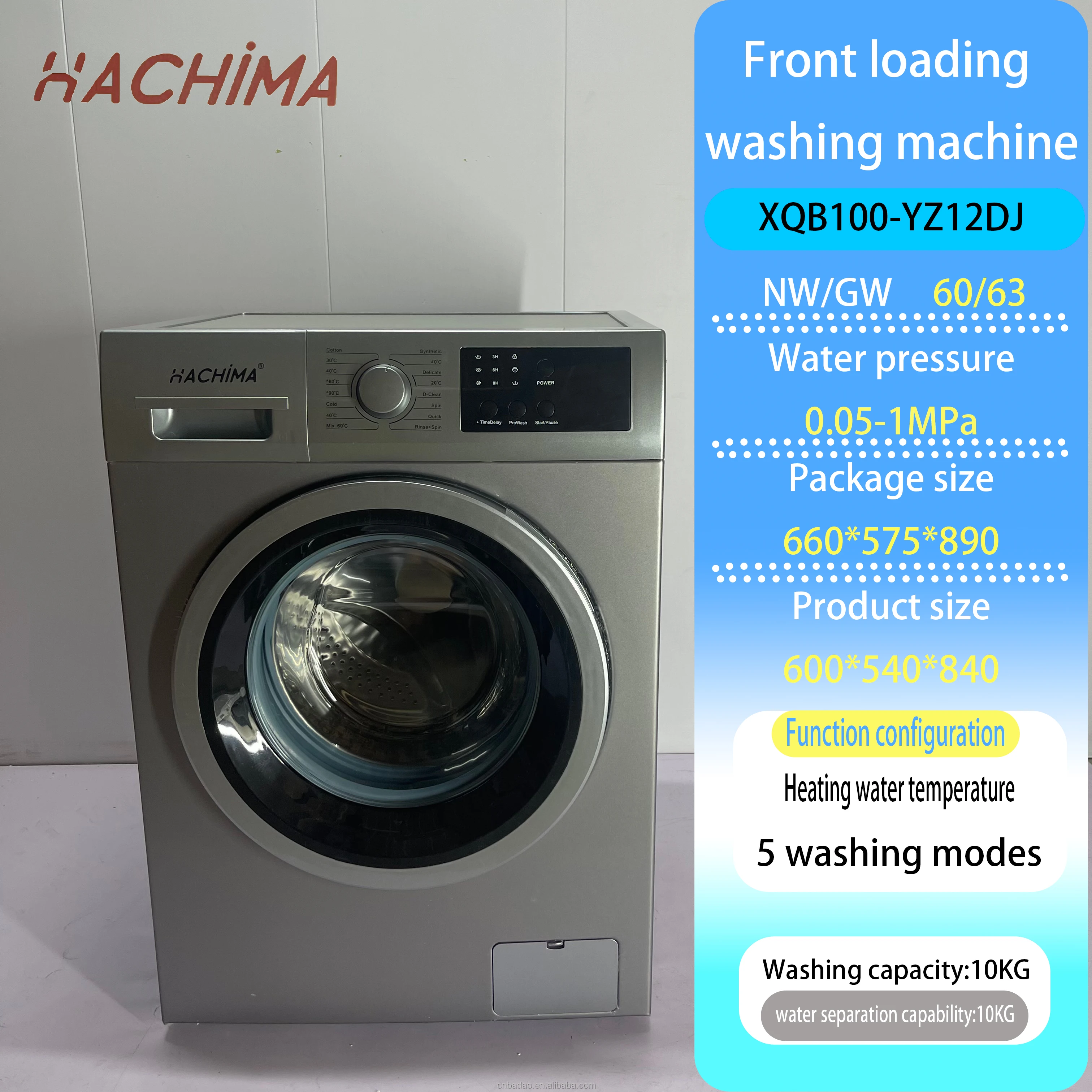 Household  Washer & Dryer 10KG Combo 2 in 1 Washing Machine