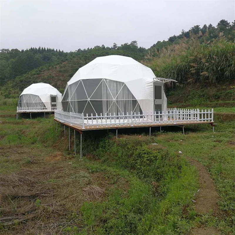 Full House Luxury Camping Tent Glamping Heavy Duty Aluminium Exhibition Tents Geodesic Dome House
