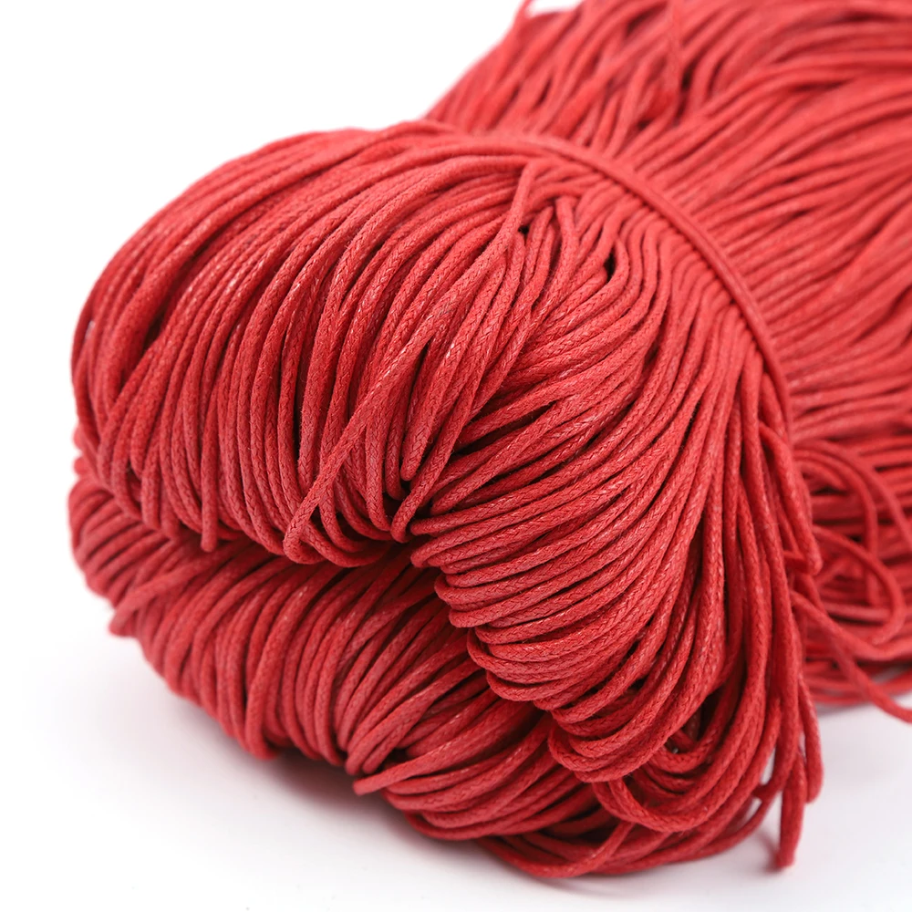 Wholesale customization of 1/1.5/2/2.5mm bundled colored cotton wax thread by manufacturers satin cord