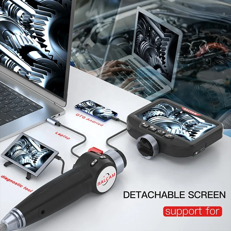 RALCAM 360 HD Video Camera Portable Industrial Borescope H408B for Vehicle Pipeline Inspection