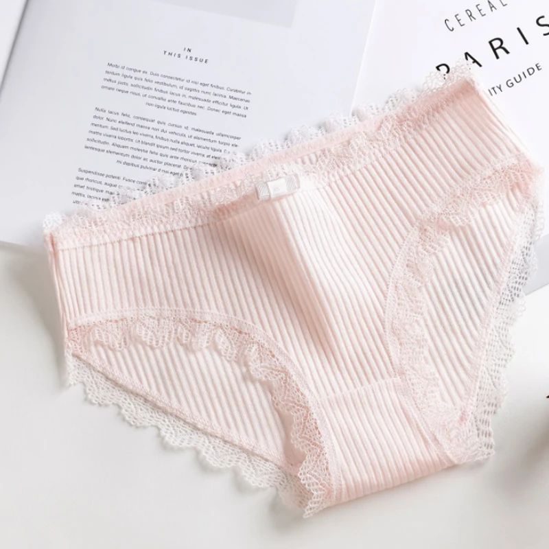 Thread cotton stuff low waist cute lace sexy panty hot girl briefs