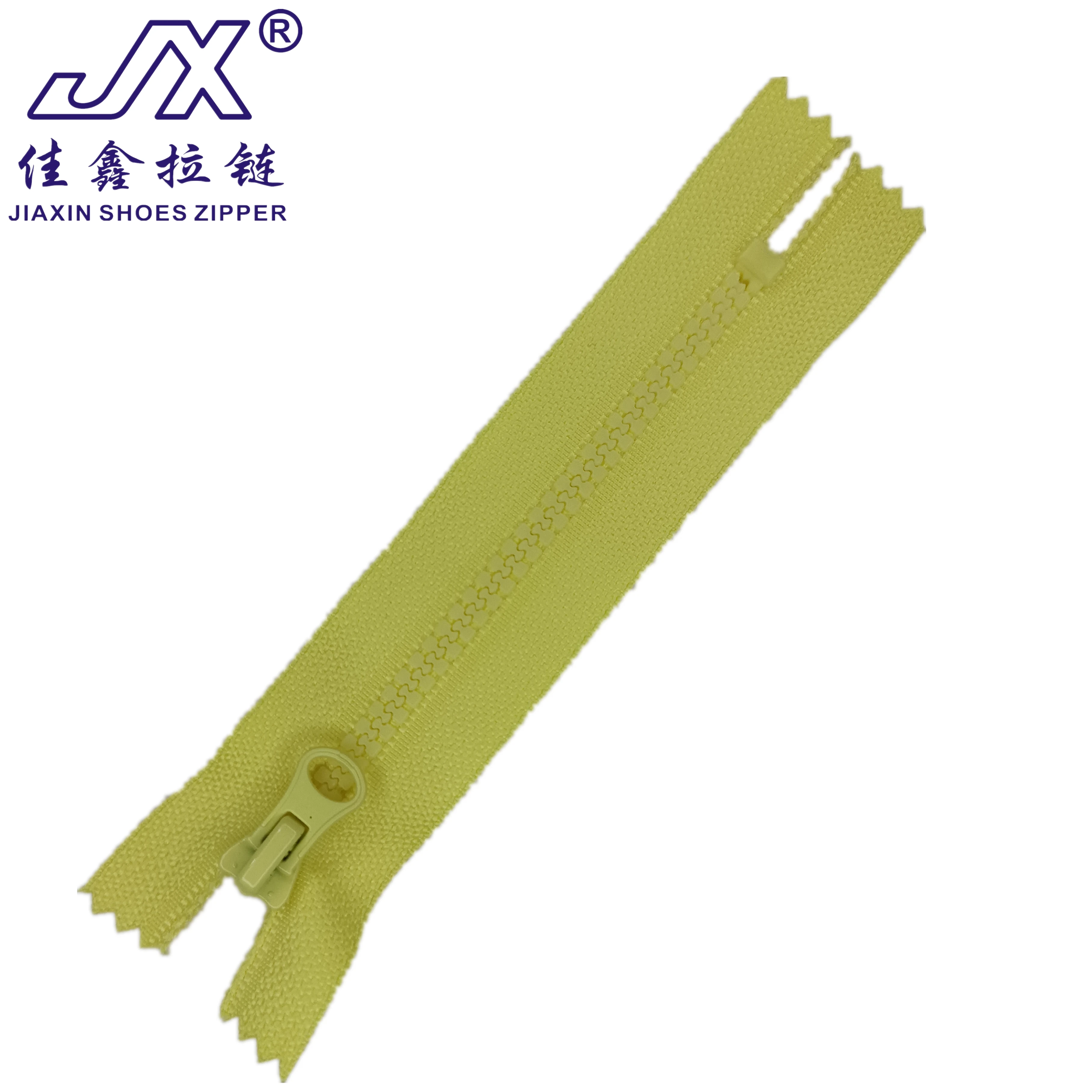Tightly sealed customized Zip No3 Plastic Closed end zippers with sliders for clothing