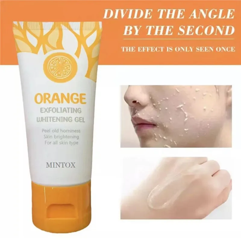 Orange Exfoliating Gel Scrub Cream Shrink Pores Body Scrub Brightening for Women Skin Whitening Peeling