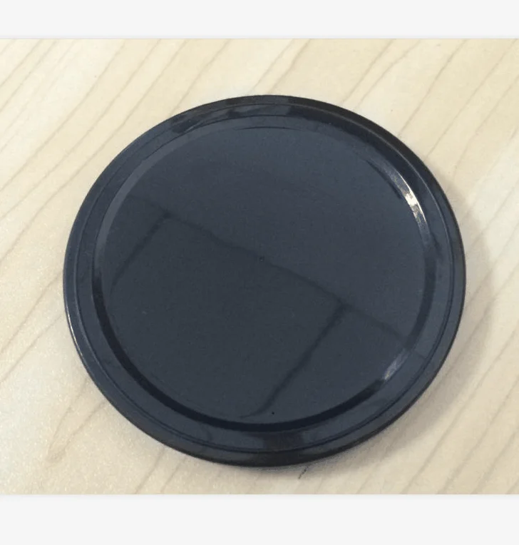 
BLack Lid Paper Packaging Tube / Tin Cans Plastic Cap 73mm 