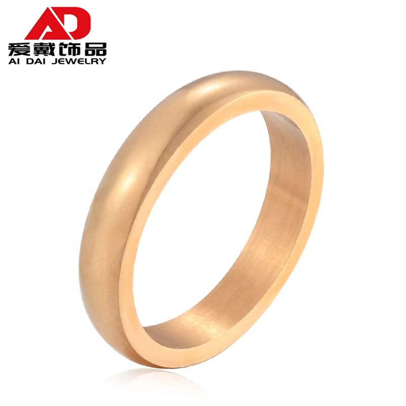 Glossy index finger ring female titanium steel Japan and South Korea single simple personality ring 18K rose gold curved ring
