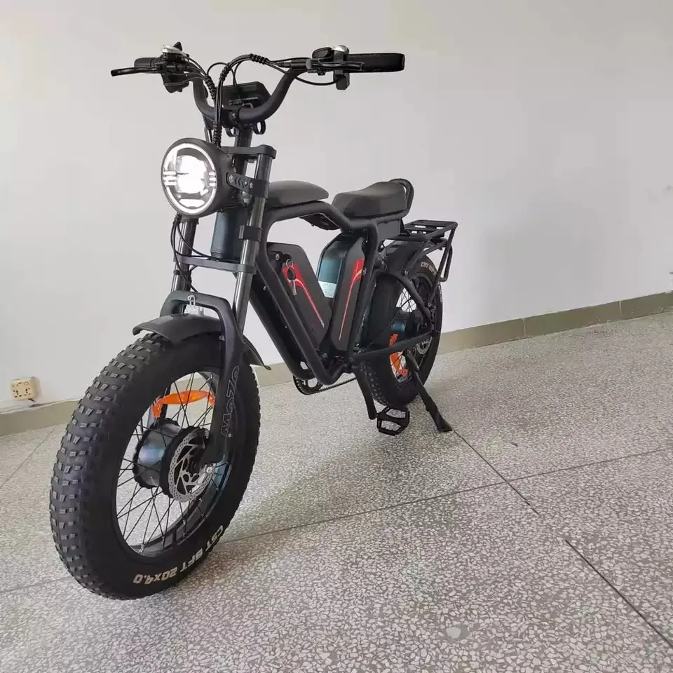 20 Inch Fat Tyre Full Suspension Oil Brake Fast Electric Bicycle 48v 1000w*2 F/R  22Ah*2 Dual Motor Double Battery Yo-lin Ebike