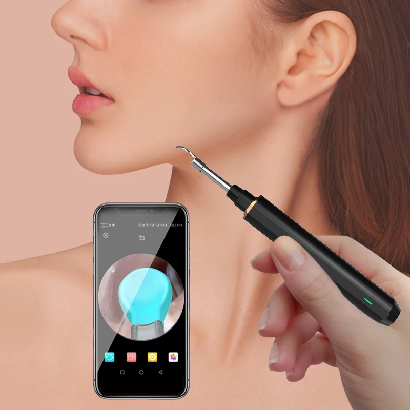 AIFREE 2022 best selling Portable Auriscope Ear Wax Remover Cleaner HD Electric Digital Video Wireless WIFI Otoscope Ear Camera
