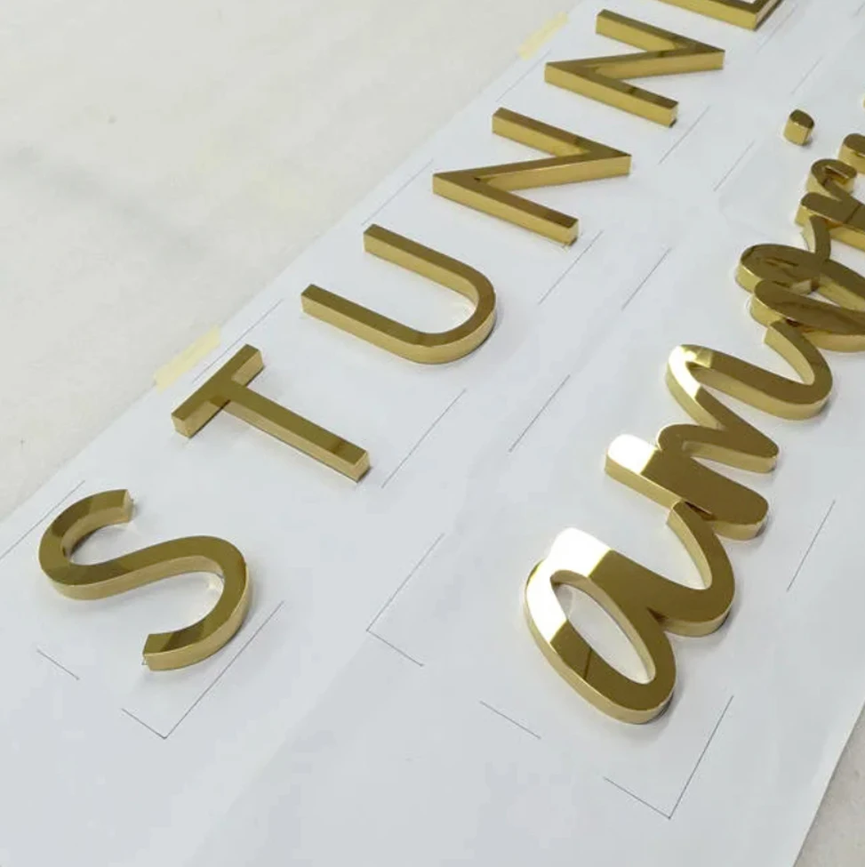 Custom Stainless Steel Storefront Logo Signboard 3D Light Up Led Channel Letter Sign