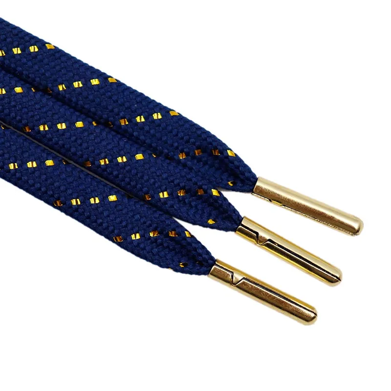 Weiou shoelace Company elegant  flat  gold metallic shoelaces
