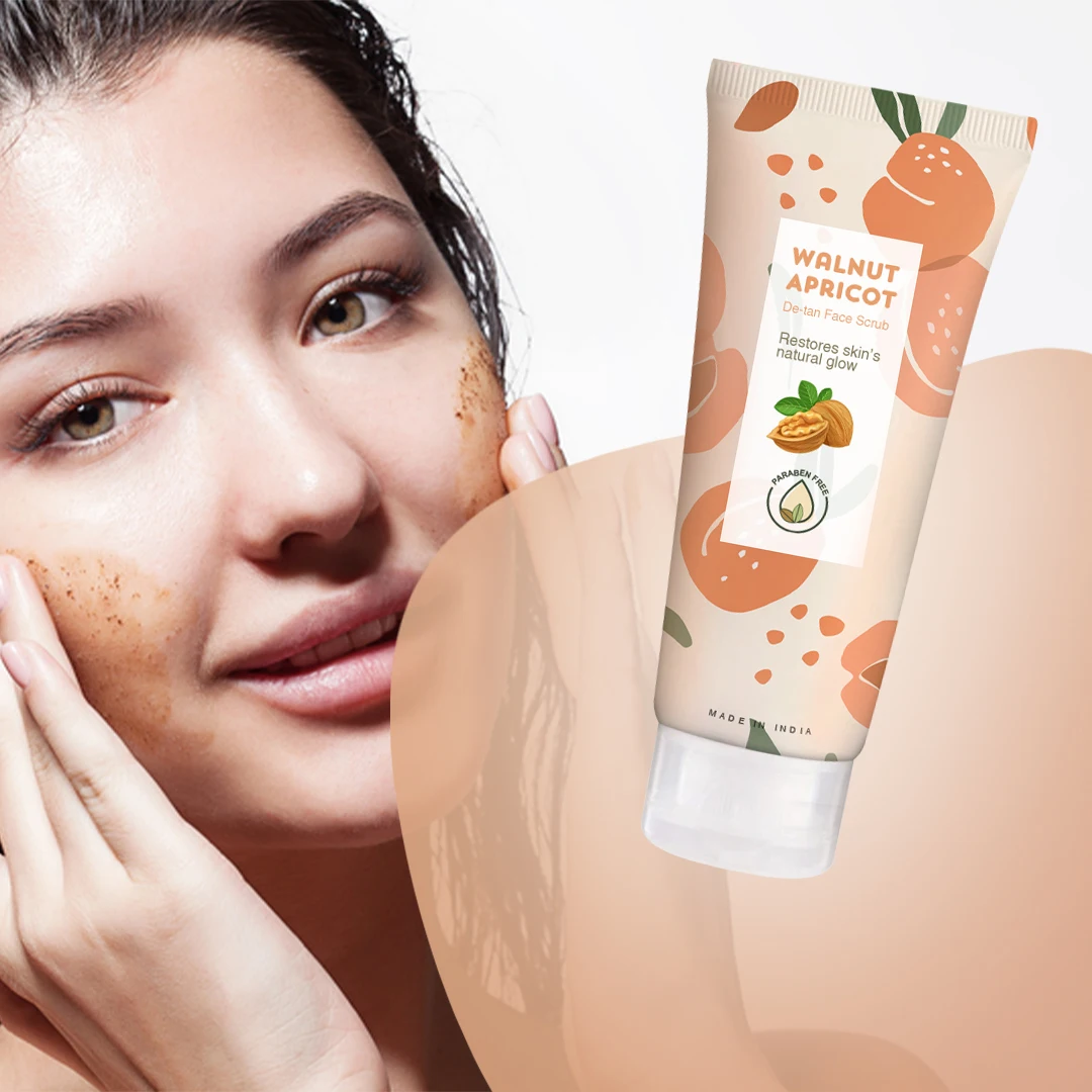 Частная маркировка органический орех персиковый гиентарный отшелушиватель DE-TAN скраб для лица Лучший отшелушивающий тела