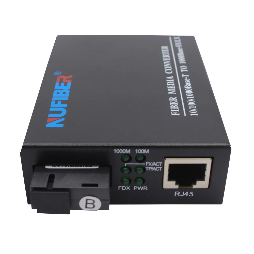 Single fiber SM Tx1550nm/Rx1310nm 20KM SC OEM 1*10/100/1000Base-Tx to 1*1000Base-FX Media Converter  Fiber Optic Equipment