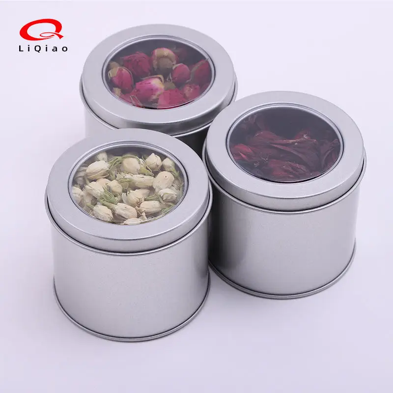 In Stock Food Grade Tinplate Round Cookie Candy Mint Cosmetic Metal Can Packaging Empty Box with Lid Tin Box