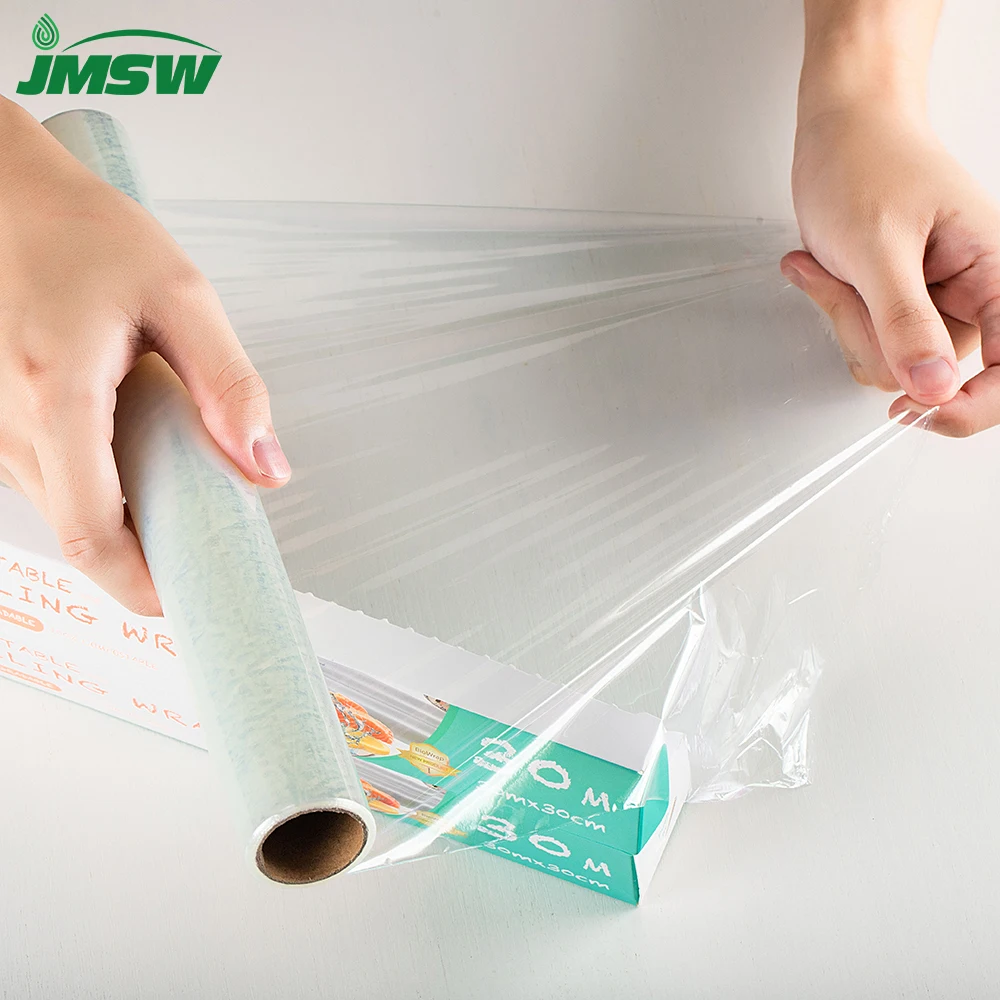 Food service plastic 100% biodegradable packaging fresh wrap pla film