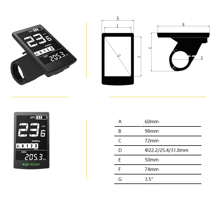 Electric Bicycle Kit Lcd Display Ebike Ca02(uart) 5pin Black Wire Mid Drive 24v 36v 48v 24V/36V/48V LCD Truckrun 0~3/0~5