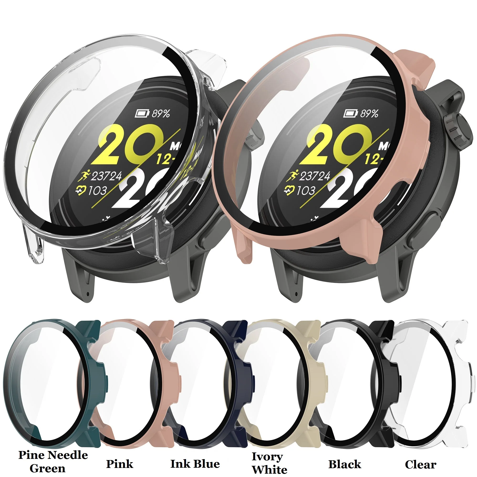 Screen Protector Full Cover PC+Tempered Glass Watch Case for Coros Pace 3