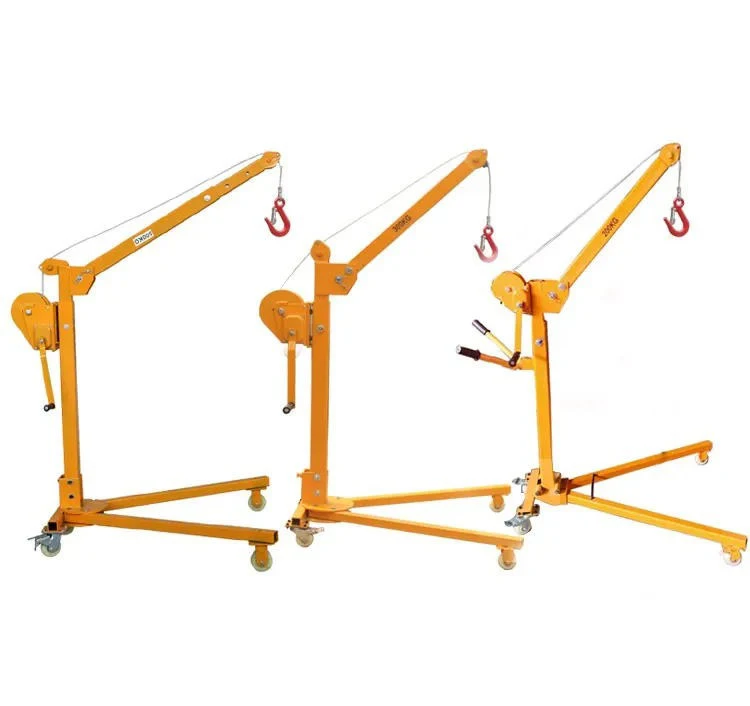 360 Degree Small Mobile Crane 200kg 300kg Hand Operation Mobile Mini Crane