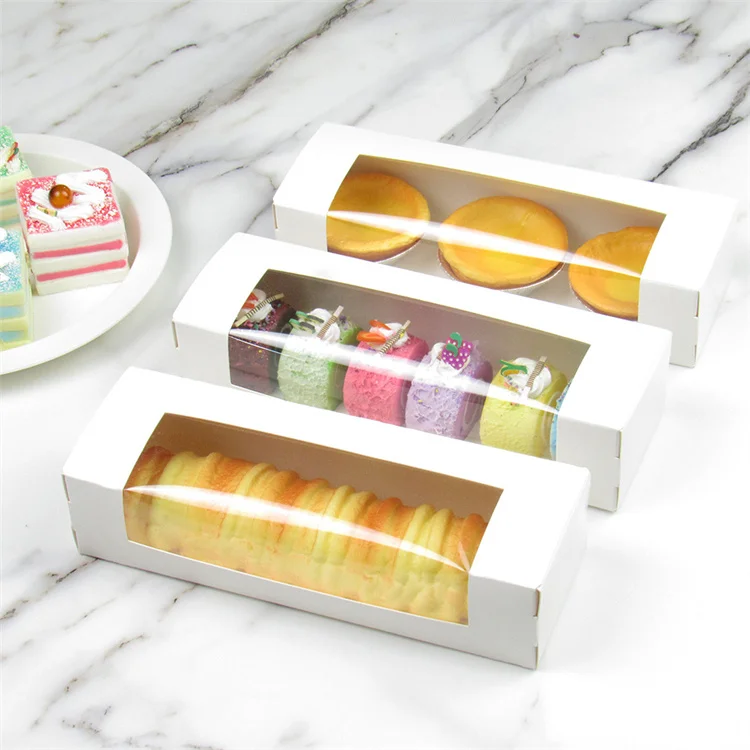 Wholesale Biscuit Cookie Box Cake Shop Dim sum Packing Box Kraft paper  Rectangular Packing Box  for cake